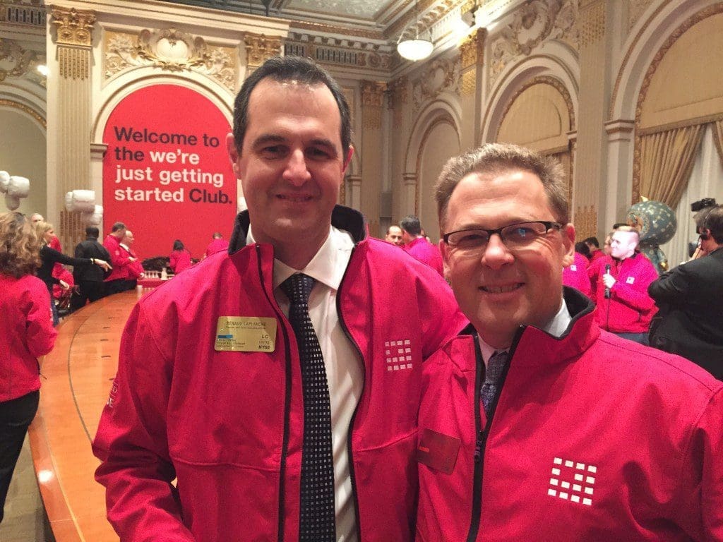 At the New York Stock Exchange breakfast with Lending Club CEO Renaud Laplanche