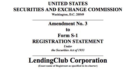 Lending Club S-1 Registration Amendment 3
