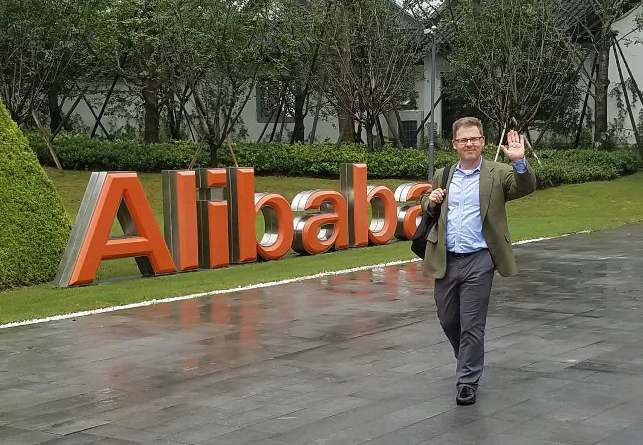 Outside Alibaba's world headquarters in Hangzhou