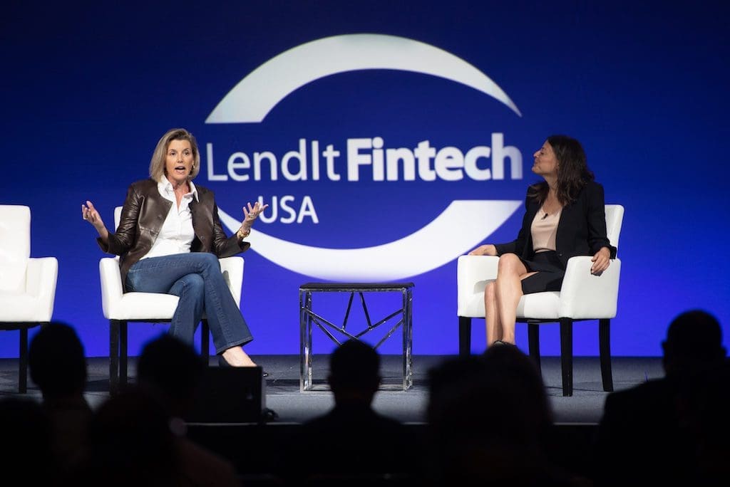 Sallie Krawcheck of Ellevest talks with Kat Utecht of Core Innovation Capital at LendIt Fintech USA 2019