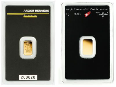 1 gram of Argor Heraeus Gold